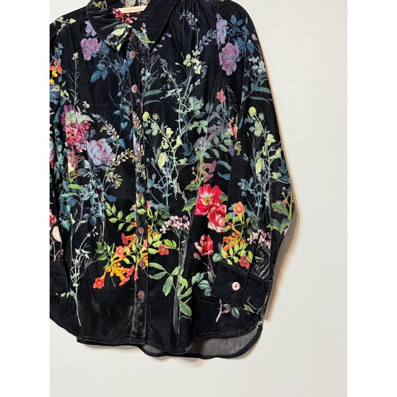 Soft Surroundings Whimsical Button Up Shirt Women Size S Forest Fairy Boho Goth - Picture 3 of 9
